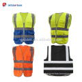 High quality standard yellow green and other color 100% polyester fabric high visibility reflective safety vest